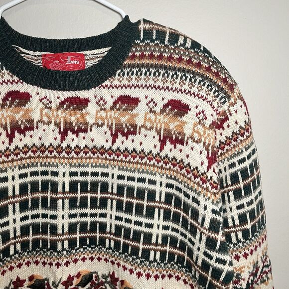 Venezia Vitale Oversized Crewneck Sweater Vintage Fall Winter Women 18/20 - Picture 2 of 6